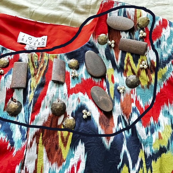 JACKET, MULTICOLOUR (Red, Navy, Yellow, etc.), SZ 28W, NO COLLAR, ¾ SLEEVES, - Picture 10 of 14